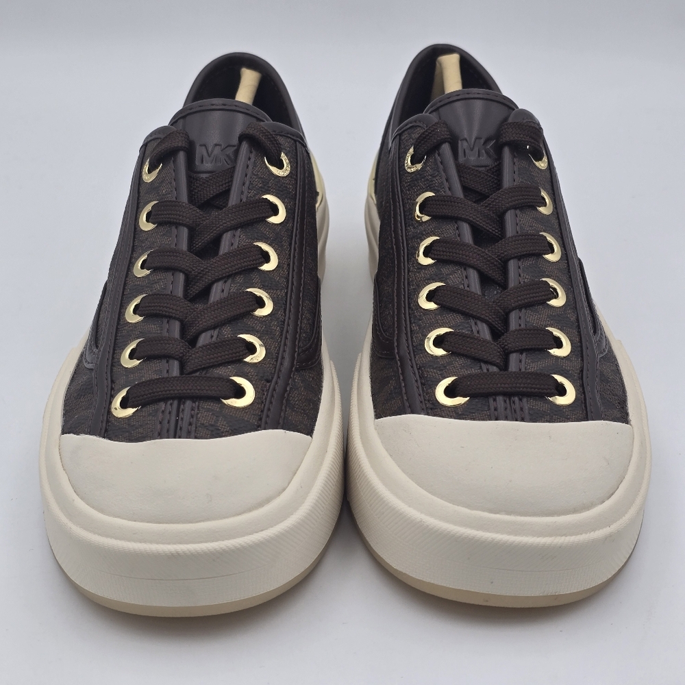 NWOT Michael Kors Jude Signature Logo Sneakers, Brown, Women's 6M - Picture 4 of 16